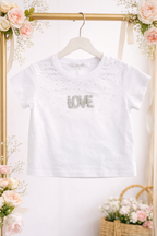 T-shirt Love Brillantini bimba