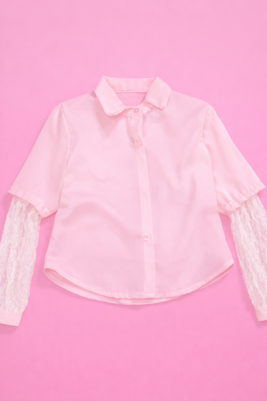Camicia in raso manico in pizzo