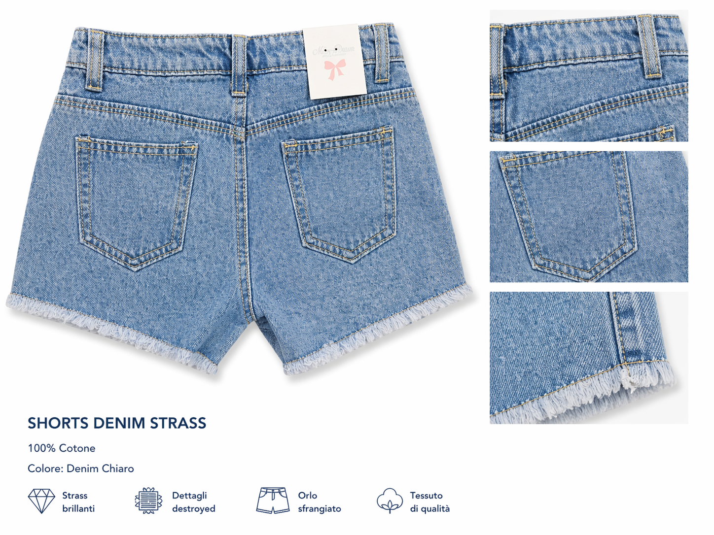 Shorts Denim Strass Art 1085 Immagine secondaria del prodotto
