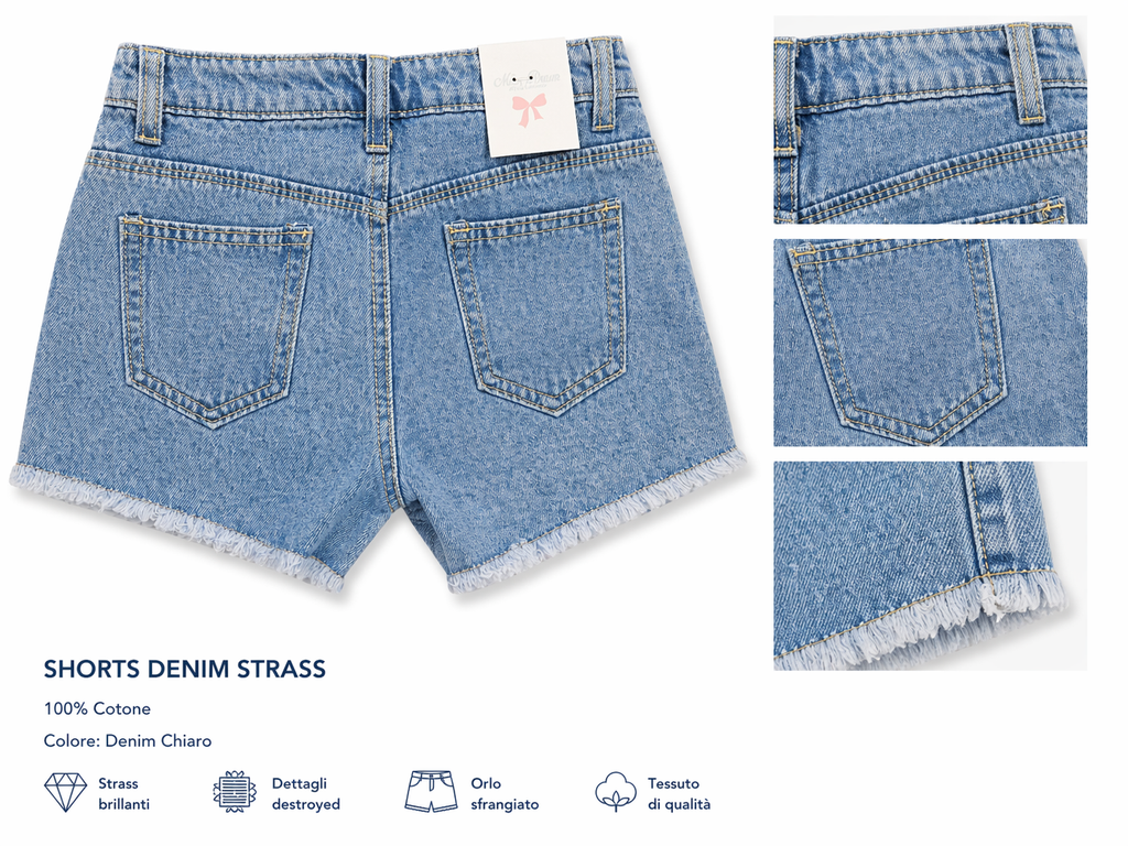 Shorts Denim Strass Art 1085