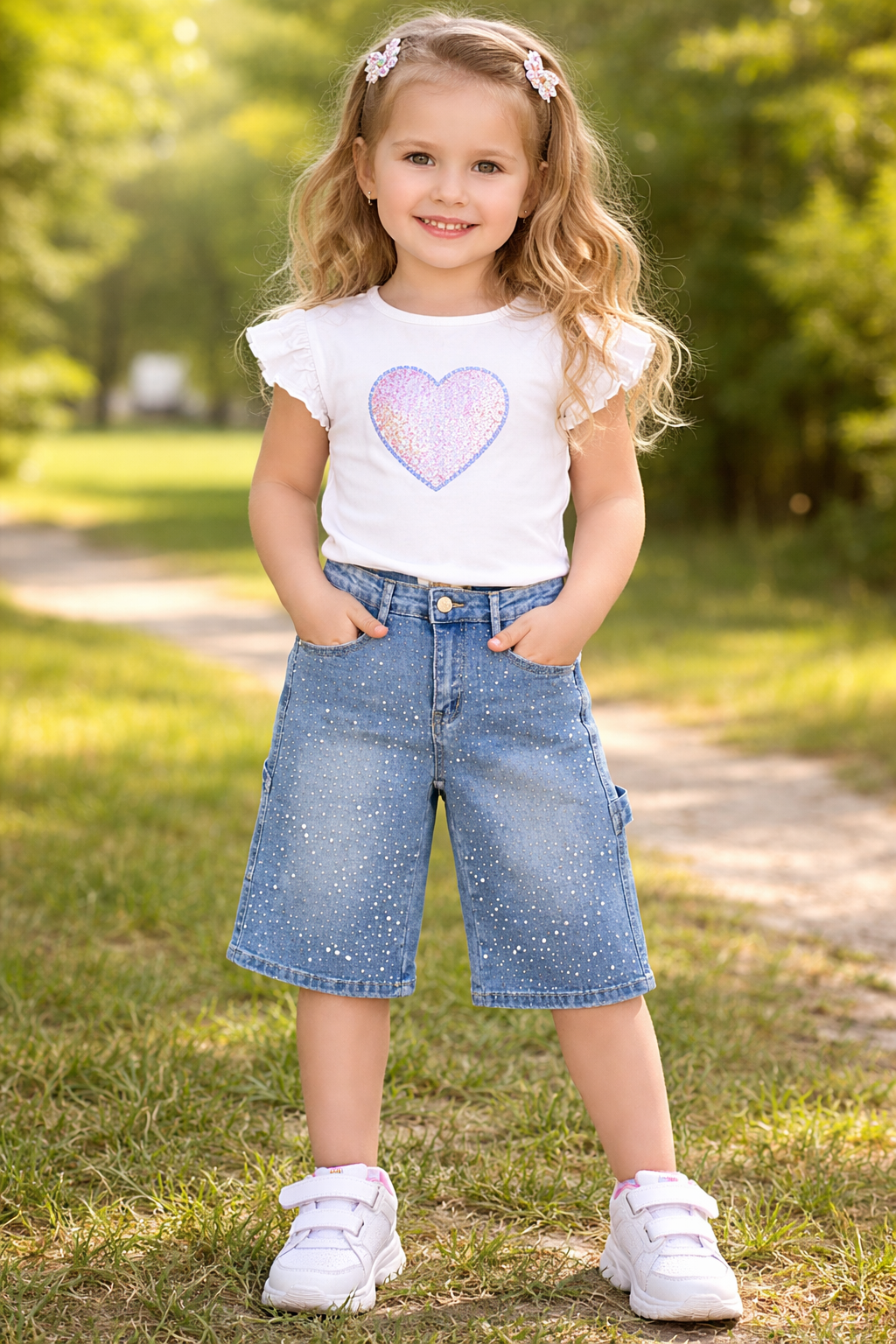 Bermuda Bambina Brillantini Art 7857# Immagine secondaria del prodotto