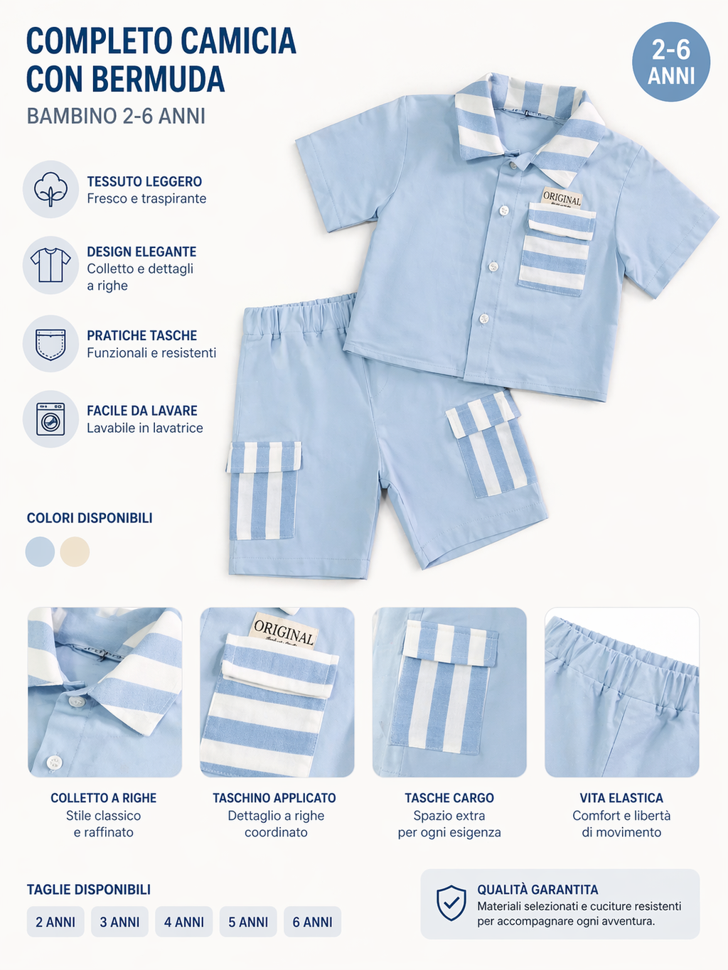 Set Casual Original Azzurro 6844