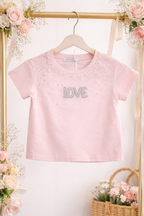 T-shirt Love Brillantini bimba