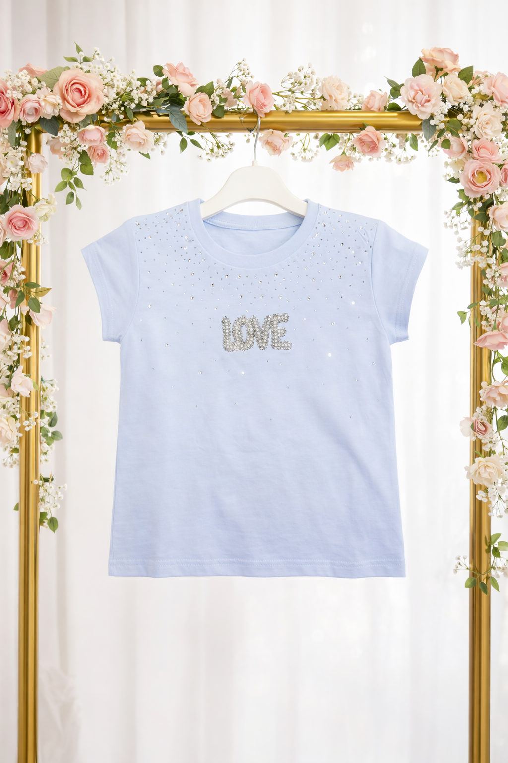 T-shirt Love Brillantini bimba