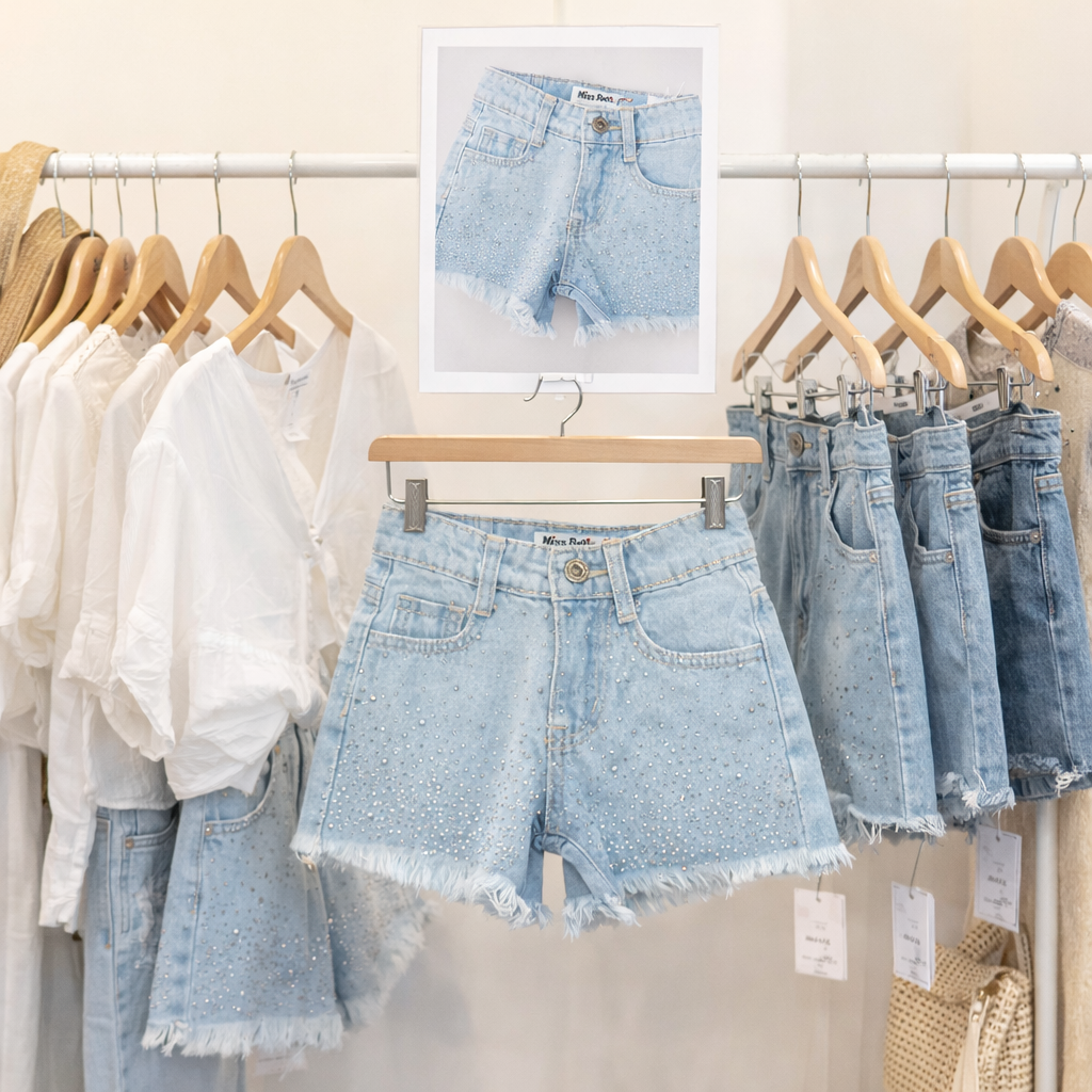Short Jeans Brillantini Art ZNA 8168 Immagine secondaria del prodotto